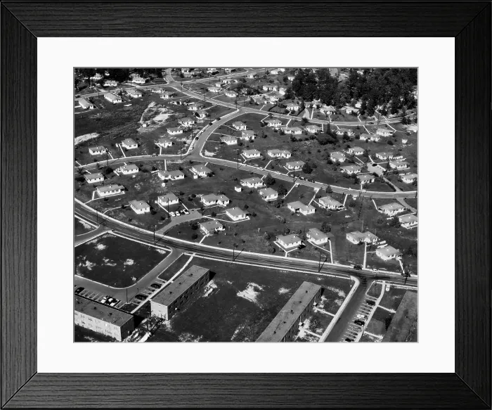 Framed Print : An Aerial view of housing development in Oak Ridge, Tennessee, 1955. Photo by Ed Westcott. (BSLOC_2014_13_146)