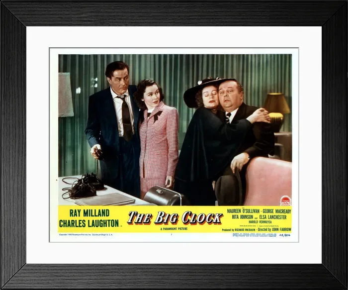 Framed Print : THE BIG CLOCK, from left, Ray Milland, Maureen O'Sullivan, Elsa lanchester, 1948 Framed Print : THE BIG CLOCK, from left, Ray Milland, Maureen O'Sullivan, Elsa lanchester, 1948