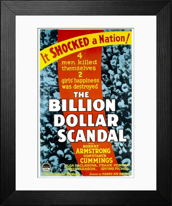 Framed Print : THE BILLION DOLLAR SCANDAL, poster art, 1933