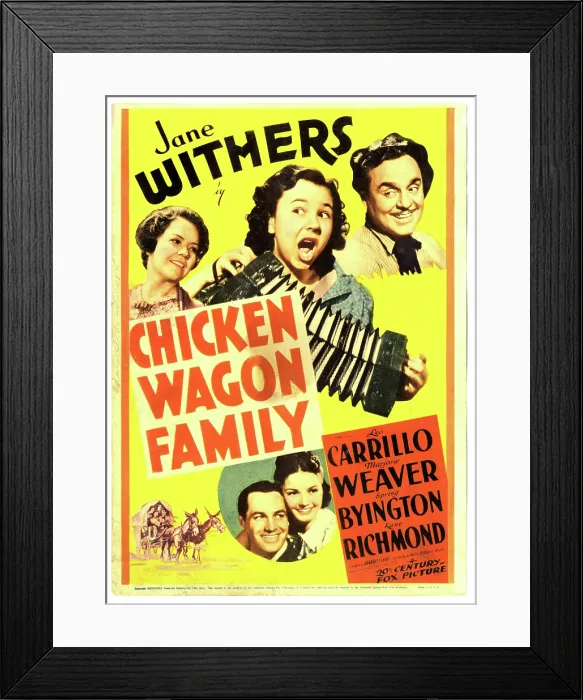 Framed Print : CHICKEN WAGON FAMILY, US poster, top from left: Spring Byington, Jane Withers, Leo Carrillo; bottom from left: Kane Richmond, Marjorie Weaver, 1939 Framed Print : CHICKEN WAGON FAMILY, US poster, top from left: Spring Byington, Jane Withers, Leo Carrillo; bottom from left: Kane Richmond, Marjorie Weaver, 1939
