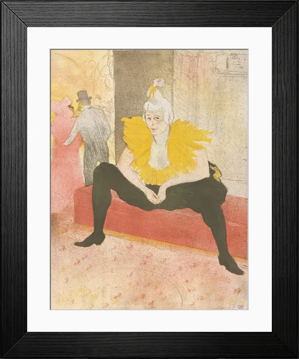 Framed Print : The Seated Clowness, by Henri de Toulouse-Lautrec, French Post-Impressionist, 1896, lithograph