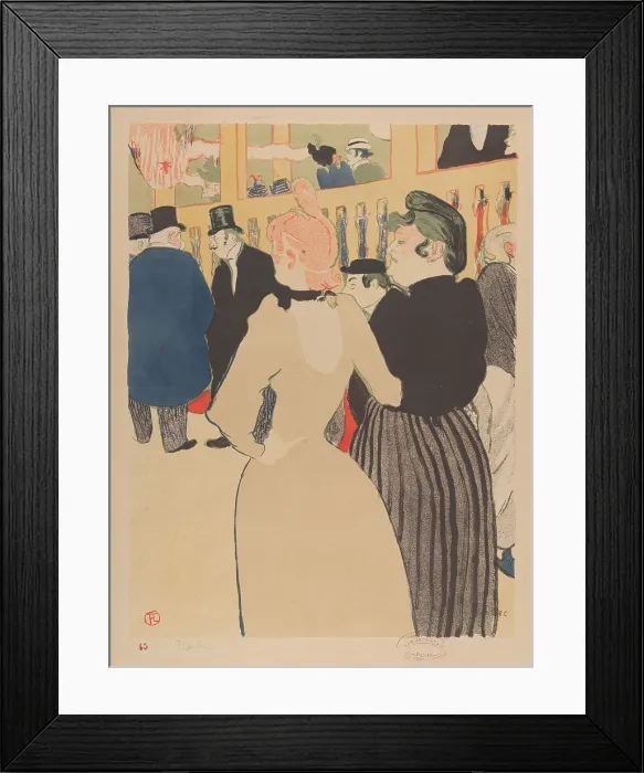 Framed Print : Moulin Rouge: La Goulue and Her Sister, by Henri de Toulouse-Lautrec, 1892, Post-Impressionist print