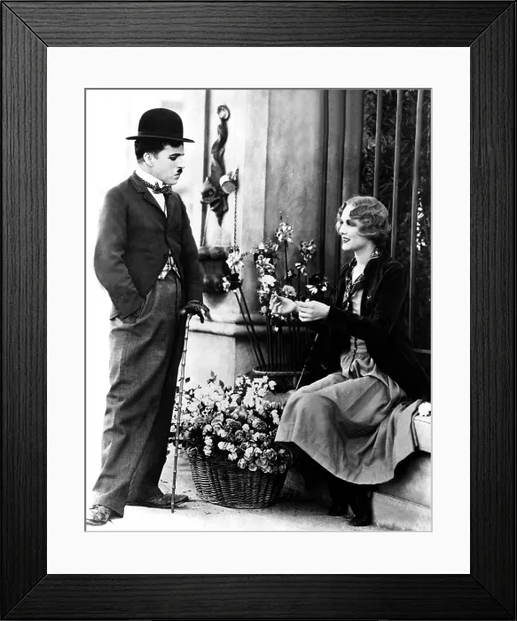 Framed Print : CITY LIGHTS, Charlie Chaplin, Virginia Cherrill, 1931