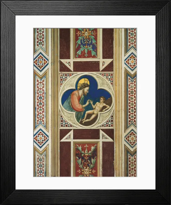 Framed Print : Fresco cycle in the Scrovegni Chapel, by Giotto, 1304 - 1306 about, 14th Century, fresco, - Italy, Veneto, Padua, Scrovegni Chapel