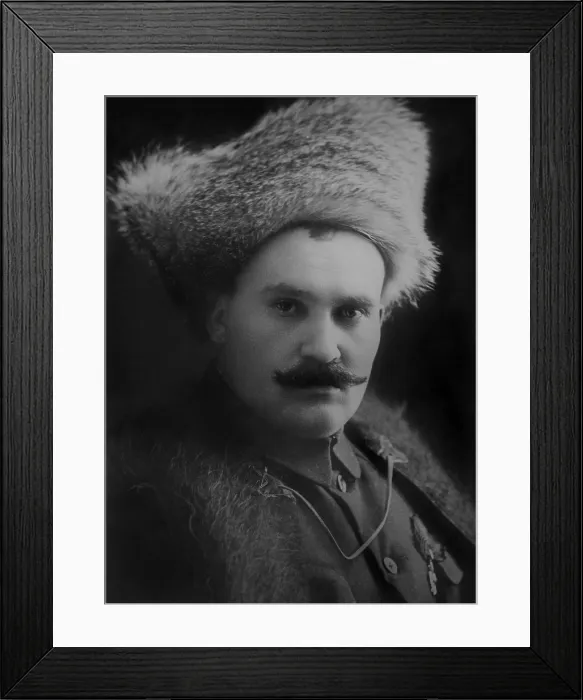 Framed Print : Grigori Semenoff, was a Cossack military leader in Siberia backed by French, British, and Japanese