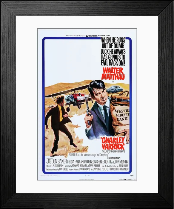 Framed Print : CHARLEY VARRICK, US poster, Walter Matthau (right), 1973 Framed Print : CHARLEY VARRICK, US poster, Walter Matthau (right), 1973