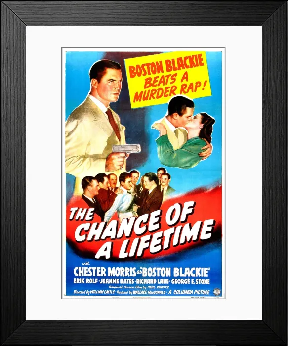 Framed Print : THE CHANCE OF A LIFETIME, US poster, Chester Morris, Jeanne Bates, 1943