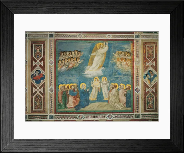 Framed Print : Stories of the Passion The Ascension, by Giotto, 1304 - 1306 about, 14th Century, fresco, - Italy, Veneto, Padua, Scrovegni Chapel. Stories of the Passion The Ascension