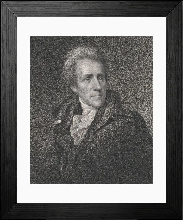 Framed Print : Senator Andrew Jackson in 1824, as painted by Joseph Wood, and engraved by James Longacre. The original miniature painting is now lost (BSLOC_2017_6_10) Framed Print : Senator Andrew Jackson in 1824, as painted by Joseph Wood, and engraved by James Longacre. The original miniature painting is now lost (BSLOC_2017_6_10)