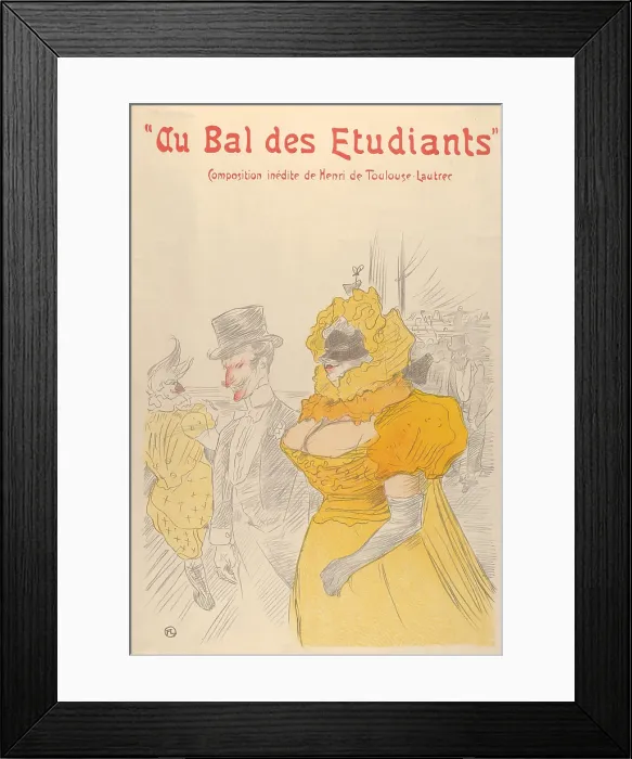 Framed Print : Au Bal des Etudiants, by Henri de Toulouse-Lautrec, French Post-Impressionist, 1900, drawing Framed Print : Au Bal des Etudiants, by Henri de Toulouse-Lautrec, French Post-Impressionist, 1900, drawing