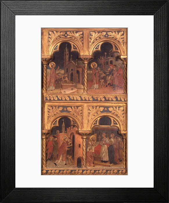 Framed Print : Polyptych with Stories of St. Martin, by Master of the Chapel Galletti, 1460 - 1470, 15th century, golden board - Italy, Veneto, Belluno, Dome. Detail