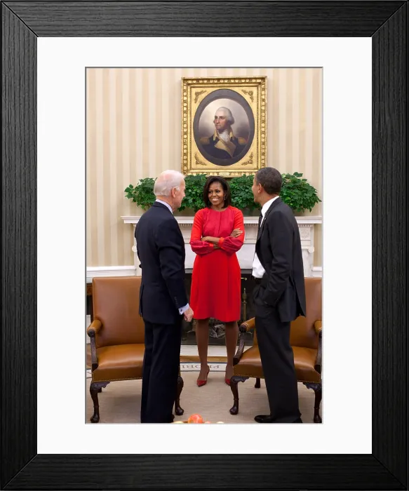 Framed Print : President Obama and VP Joe Biden talk with First Lady Michelle Obama in the Oval Office. Nov. 21, 2011 (BSLOC_2015_13_236) Framed Print : President Obama and VP Joe Biden talk with First Lady Michelle Obama in the Oval Office. Nov. 21, 2011 (BSLOC_2015_13_236)