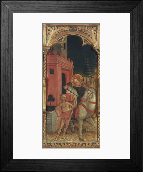 Framed Print : Polyptych with Stories of St. Martin, by Master of the Chapel Galletti, 1460 - 1470, 15th century, golden board - Italy, Veneto, Belluno, Dome. Detail