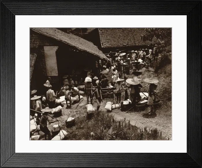 Framed Print : Distribution of rice during time of famine in Hengyang or Yunnan Province, China. 1946 photo by Arthur Rothstein. - (BSLOC_2014_15_150)