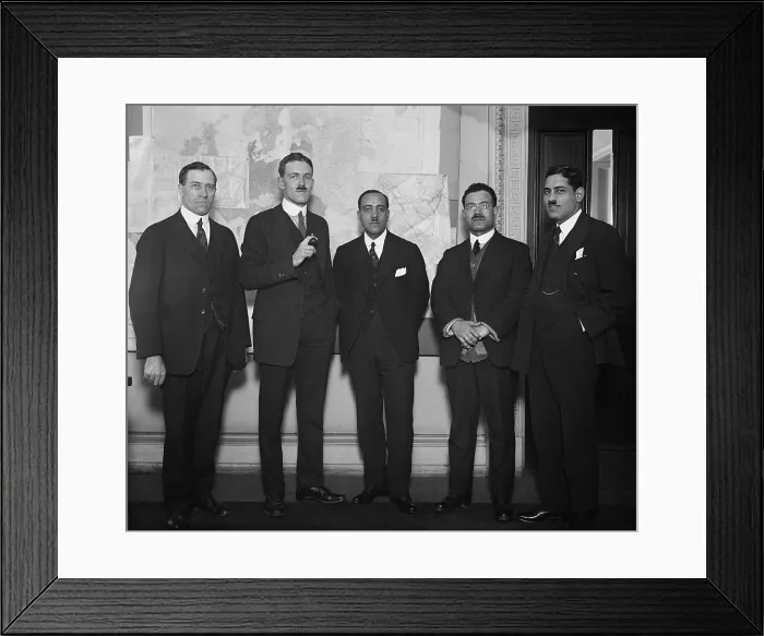 Framed Print : Allen Welsh Dulles (2nd from left) as chief of the Near East division of the Department of State. He poses with F.M