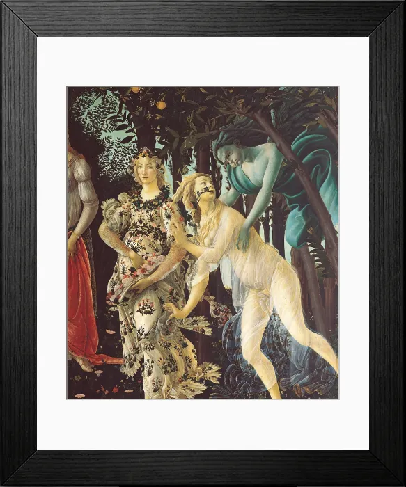 Framed Print : Primavera, by Sandro Filipepi Known as Botticelli, 1478 about, 15th Century, thick tempera on panel, cm 203 x 314 - Italy, Tuscany, Florence, Uffizi Gallery