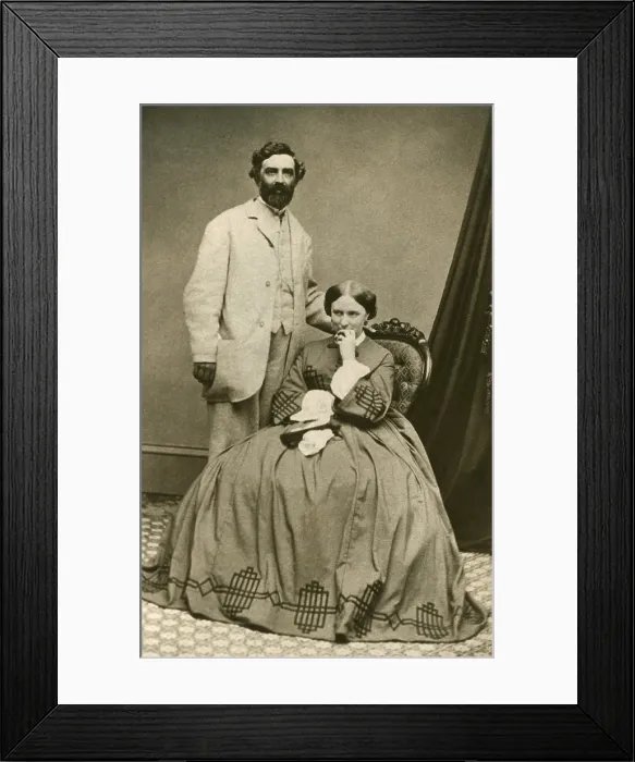 Framed Print : Charles Lewis Tiffany and his wife, Harriet Olivia Avery Young Tiffany, c. 1850-1860. He was the founder of the luxury jewelry firm, Tiffany & Company