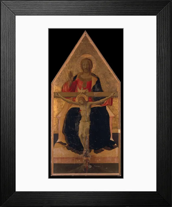 Framed Print : Holy Trinity, Master of 1419, 15th Century, tempera on golden board - Italy, Tuscany, Florence, Acciaiuoli Palace. Whole artworkl Framed Print : Holy Trinity, Master of 1419, 15th Century, tempera on golden board - Italy, Tuscany, Florence, Acciaiuoli Palace. Whole artworkl