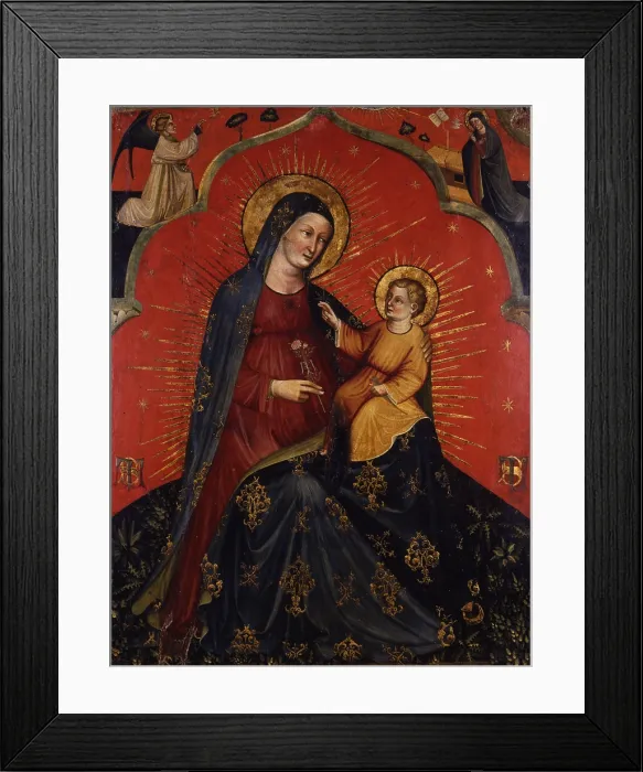 Framed Print : Madonna with Child and Annunciation, by Master of the Crucifix in Pesaro, 1375 - 1400, 14th - 15th Century, tempera on board - Italy, Lombardy, Milan, Brera Collection