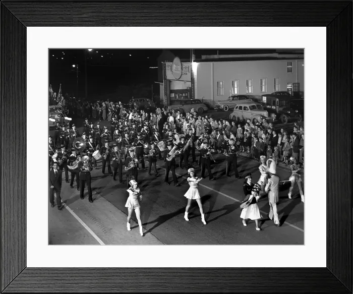 Framed Print : Majorettes lead the Fire Prevention Week Parade in Oak Ridge, Tennessee. Oct. 09, 1948. Photo by Ed Westcott. (BSLOC_2014_13_179) Framed Print : Majorettes lead the Fire Prevention Week Parade in Oak Ridge, Tennessee. Oct. 09, 1948. Photo by Ed Westcott. (BSLOC_2014_13_179)