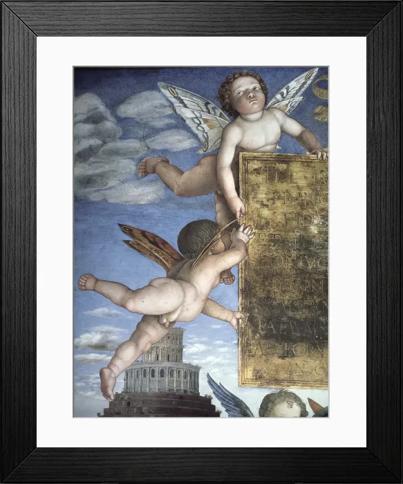Framed Print : Decoration for Bridal Chamber (Camera Picta), by Andrea Mantegna, 1465 - 1474, 15th Century, fresco and tempera - Italy, Lombardy, Mantua, Ducale Palace. Detail