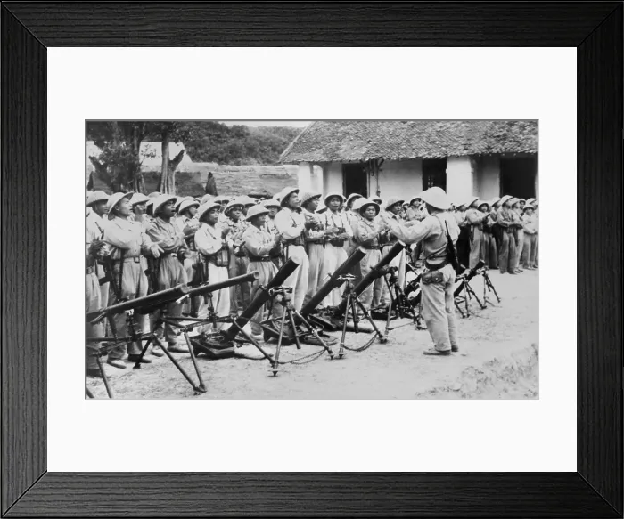 Framed Print : Communist troops in military exercise in Laos, 1959. Laotian politics were unsettled from independence in 1953 to 1975