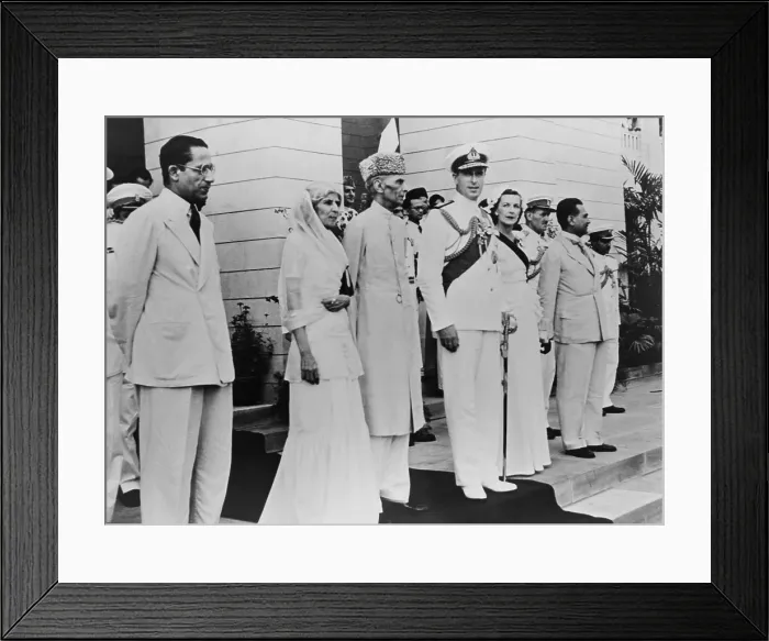 Framed Print : Lord Louis Mountbatten handing over power to Mahomed Ali Jinnah on Aug. 14, 1947 Framed Print : Lord Louis Mountbatten handing over power to Mahomed Ali Jinnah on Aug. 14, 1947