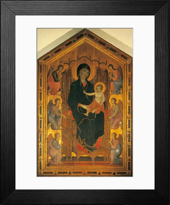Framed Print : Madonna Ruccellai (Madonna Enthroned with Child and Six Angels) (Majesty), by Duccio di Buoninsegna, 1285 about, 13th Century, tempera on panel with gold ground