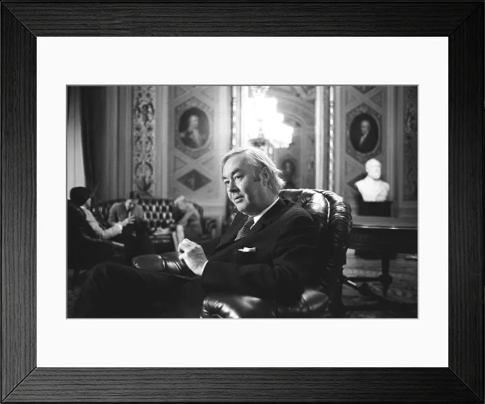 Framed Print : Democratic Senator Daniel Moynihan in the U.S. Capitol, Jan 24, 1977 Framed Print : Democratic Senator Daniel Moynihan in the U.S. Capitol, Jan 24, 1977