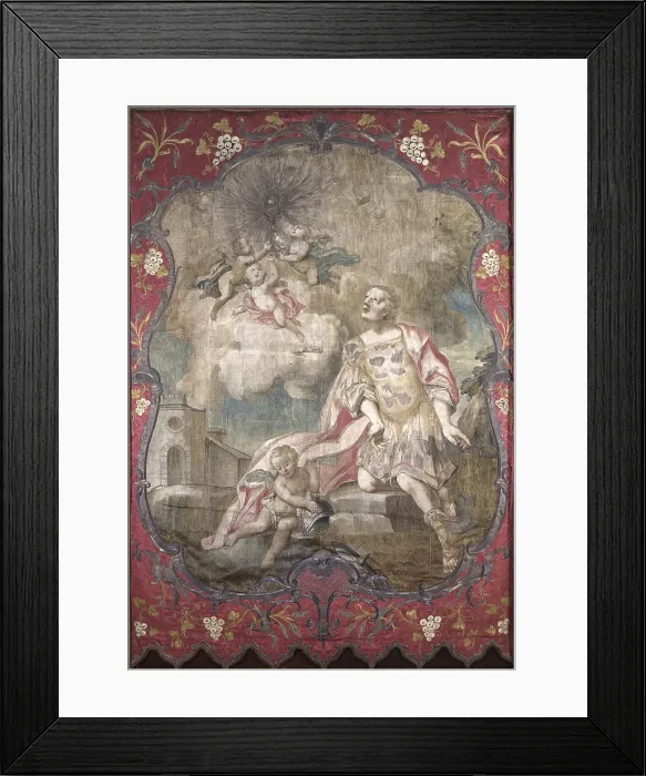 Framed Print : Processional Banner, by Unknown Artist, 1780 - 1799, 18th Century, fabric - Italy, Lombardy, Legnano, Saint Magno Cathedral. Whole artwork view. Roman soldier in ecstasy Framed Print : Processional Banner, by Unknown Artist, 1780 - 1799, 18th Century, fabric - Italy, Lombardy, Legnano, Saint Magno Cathedral. Whole artwork view. Roman soldier in ecstasy