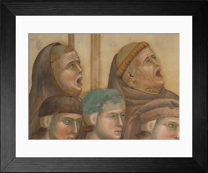 Framed Print : The Manger or Crib at Greccio, by Giotto, 1297 - 1300, 13th Century, fresco, cm 270 x 230 - Italy, Umbria, Perugia, Assisi, Upper Basilica of San Francesco, nave. Detail