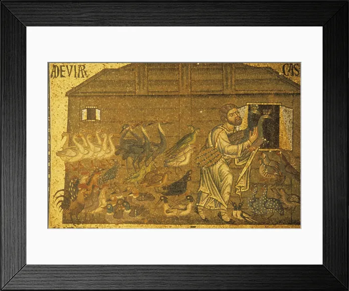 Framed Print : Dome of the Creation and Human Prehistory, by Unknown Artist, 1220 - 1240, 13th Century, mosaic - Italy, Veneto, Venice, Saint Mark's Basilica. Detail Framed Print : Dome of the Creation and Human Prehistory, by Unknown Artist, 1220 - 1240, 13th Century, mosaic - Italy, Veneto, Venice, Saint Mark's Basilica. Detail