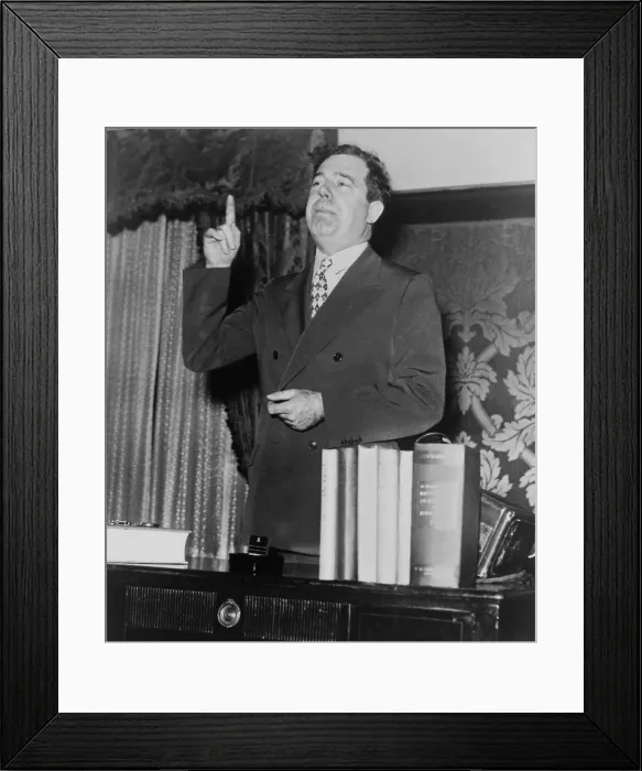 Framed Print : Huey P. Long in a speaking pose in 1935