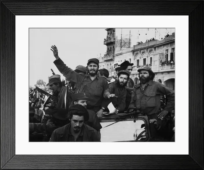 Framed Print : Fidel Castro, with his fellow revolutionaries, entering Havana on January 8, 1959 Framed Print : Fidel Castro, with his fellow revolutionaries, entering Havana on January 8, 1959