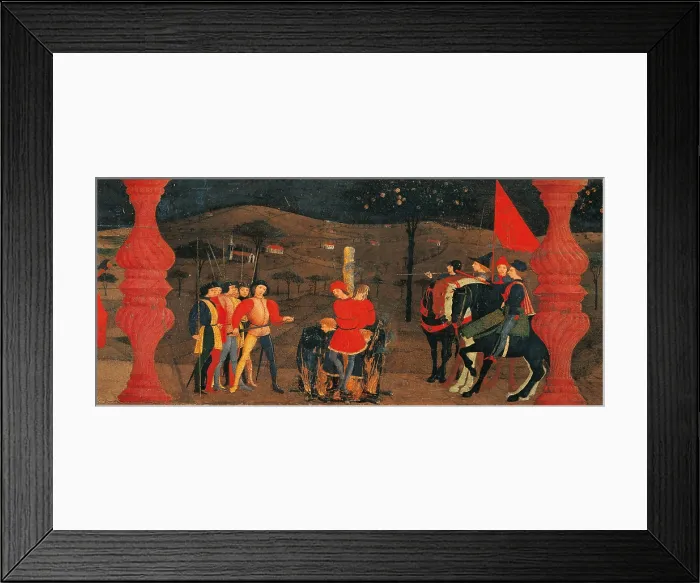 Framed Print : Massacre of the Innocents, by Paolo di Dono know as Paolo Uccello, 1465 - 1468 about, 15th Century, panel, cm 43 x 351 - Italy, Marche, Pesaro Urbino, Urbino
