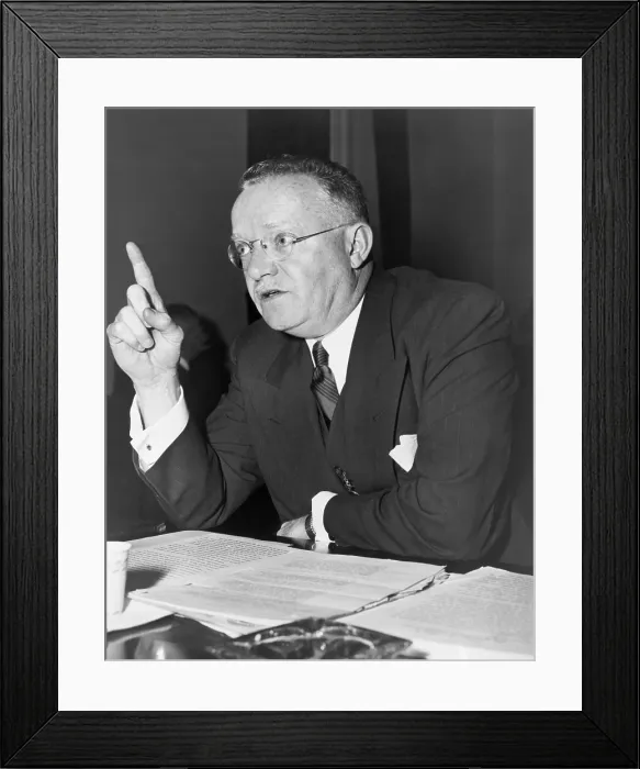 Framed Print : Fred A. Hartley, was the 10 term New Jersey Congressman who co-sponsored Taft-Hartley Act in 1947 Framed Print : Fred A. Hartley, was the 10 term New Jersey Congressman who co-sponsored Taft-Hartley Act in 1947