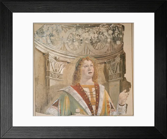 Framed Print : The Cantor, by Donato di Pascuccio di Antonio known as Bramante, 1480 about, 15th Century, fresco torn down, cm 120 x 126 - Italy, Lombardy, Milan, Brera Art Gallery. All