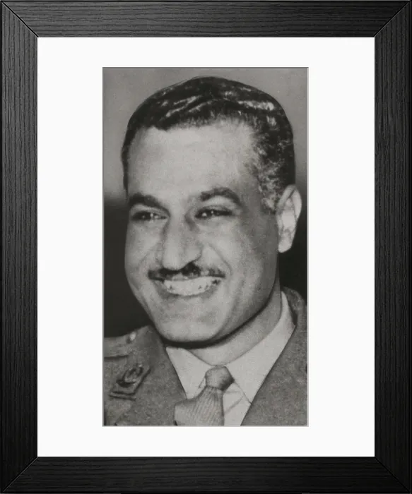 Framed Print : Gamal Abdel Nasser, President of Egypt in 1956. Nasser advocated Pan-Arab unity and formed the United Arab Republic with Syria in 1958. - (BSLOC_2015_1_41) Framed Print : Gamal Abdel Nasser, President of Egypt in 1956. Nasser advocated Pan-Arab unity and formed the United Arab Republic with Syria in 1958. - (BSLOC_2015_1_41)