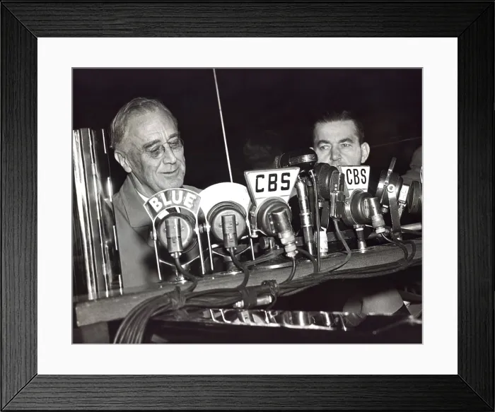 Framed Print : Franklin Roosevelt campaigns for a fourth term as President in Boston. Nov. 4, 1944
