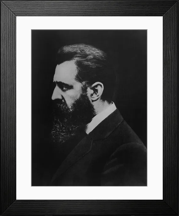 Framed Print : Theodore Herzl founded the World Zionist Organization in 1897. He promoted Jewish migration to Palestine to establish a Jewish nation. - (BSLOC_2015_1_42)
