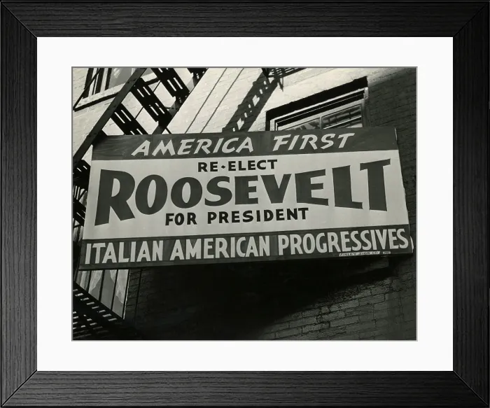 Framed Print : Bill board for Franklin Roosevelt's 1940 campaign. New York City. (BSLOC_2013_5_142) Framed Print : Bill board for Franklin Roosevelt's 1940 campaign. New York City. (BSLOC_2013_5_142)