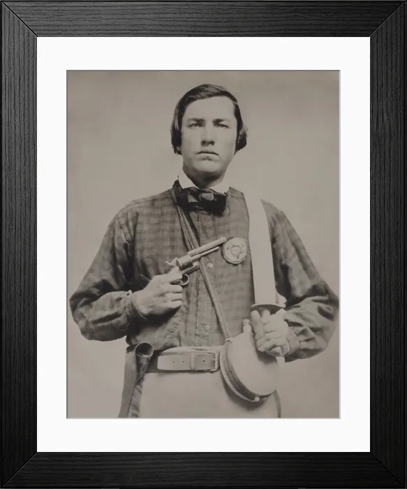 Framed Print : Private David C. Colbert of Company C, 46th Virginia Infantry Regiment, wearing a secession badge, c. 1860-61