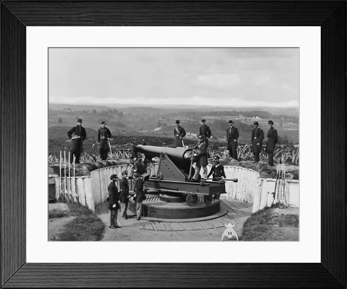 Framed Print : Parrott gun and its crew at Fort Totten, on the north line of the US Civil War defenses of Washington, DC, 1861-65 Framed Print : Parrott gun and its crew at Fort Totten, on the north line of the US Civil War defenses of Washington, DC, 1861-65