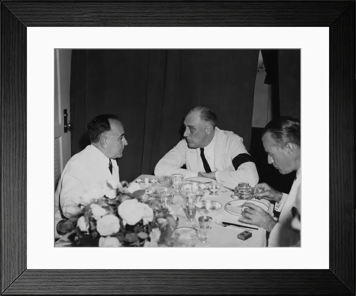Framed Print : Presidents Franklin Roosevelt and Getulio Vargas of Brazil on Jan. 29, 1943. They met on a U.S