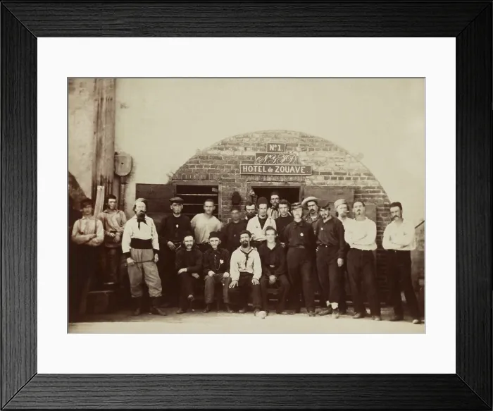 Framed Print : Union POWs in front of Casement No. 2, at Castle Pinckney in Charleston Harbor, SC, August 1861. They have named their quarters, Hotel de Zouave Framed Print : Union POWs in front of Casement No. 2, at Castle Pinckney in Charleston Harbor, SC, August 1861. They have named their quarters, Hotel de Zouave