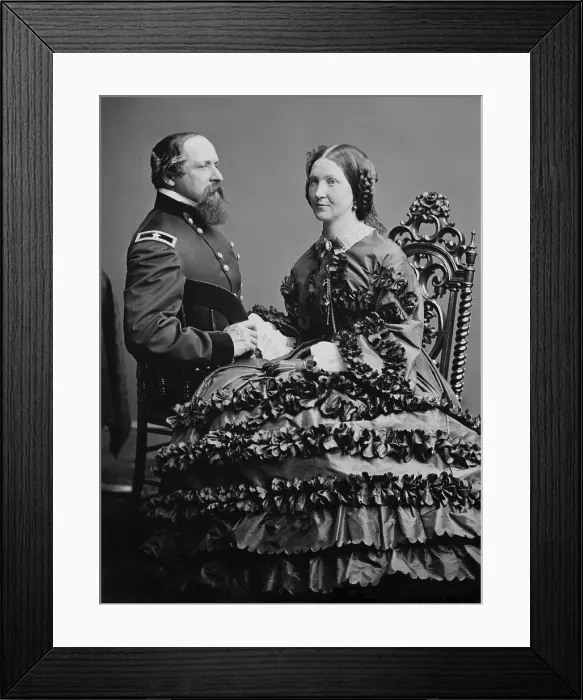 Framed Print : Union Civil War General James Ricketts with his wife Fannie, after he returned to duty in 1862. Col Framed Print : Union Civil War General James Ricketts with his wife Fannie, after he returned to duty in 1862. Col