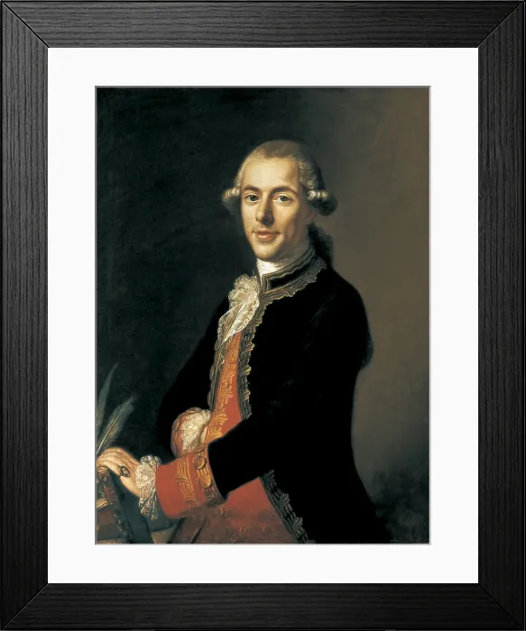 Framed Print : INZA, Joaquin (1736-1811). Tomas de Iriarte. 2nd half 16th c.II. Spanish writer and translator. Well-known for his fables. Oil on canvas. SPAIN. Madrid. Prado Museum