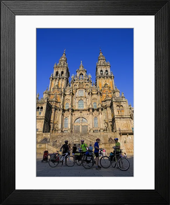 Framed Print : SPAIN. Santiago de Compostela. Cathedral of Santiago de Compostela. Pilgrims at Obradoiro Square. - Lucas Vallecillos / Iberfoto / Everett Collection (342330)**US SALES ONLY**