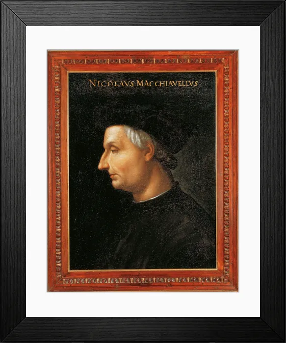 Framed Print : Portrait of Niccol Machiavelli, by Cristofano DellAltissimo di Papi, 1568 ante, 16th Century, oil on panel, cm 60 x 45 - Italy, Tuscany, Florence, Uffizi Gallery. All