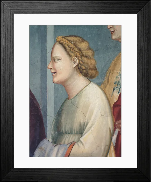 Framed Print : Scenes from the Life of Joachim Meeting at the Golden Gate, by Giotto, 1304 - 1306, 14th Century, fresco, - Italy, Veneto, Padua, Scrovegni Chapel. Detail Framed Print : Scenes from the Life of Joachim Meeting at the Golden Gate, by Giotto, 1304 - 1306, 14th Century, fresco, - Italy, Veneto, Padua, Scrovegni Chapel. Detail
